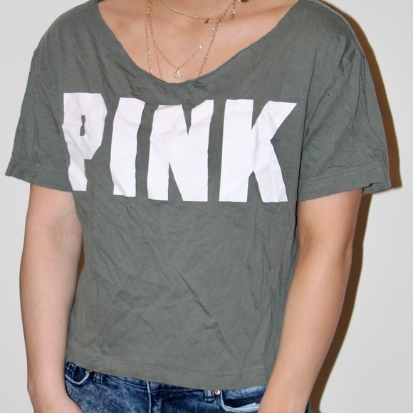 PINK Victoria's Secret Tops - PINK crop top green